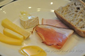 cheese + cured meat + honey + bread